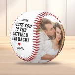 Outfield Custom Baseball Gift<br><div class="desc">Cute personalized baseball gift made just for your boyfriend! This charming design features his name, the romantic saying “I love you to the outfield and back, ” and your name for an extra-sweet touch. Add your own two custom photos to create a keepsake filled with memories—perfect for celebrating your love...</div>