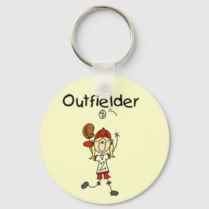 Outfielder-Girl Baseball Tshirts and Gifts Keychain