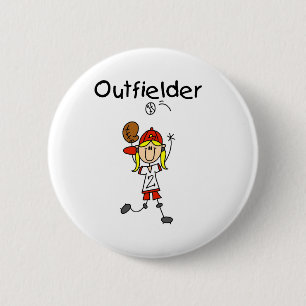 Outfielder-Girl Button