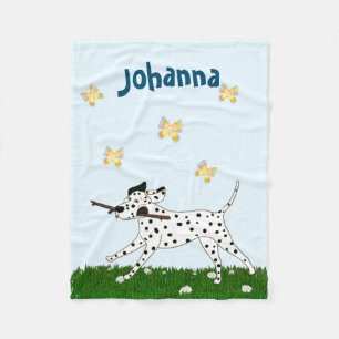Outgoing Dalmatian Dog Lover Fleece Blanket