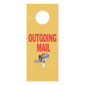 Outgoing Mail sign for postal pickup