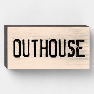 OUTHOUSE BATHROOM WOOD BOX SIGN
