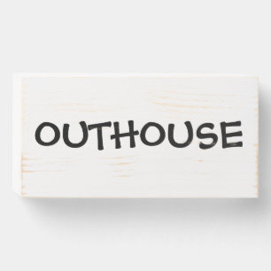 Outhouse Bathroom Wooden Sign