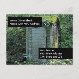 Outhouse Funny Change of Address Moving Postcard