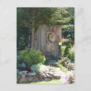 outhouse in Maine Postcard