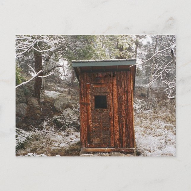OUTHOUSE IN THE SNOW POSTCARD (Front)