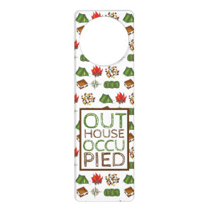 Outhouse Occupied Cabin Camp Bathroom In Use Door Hanger