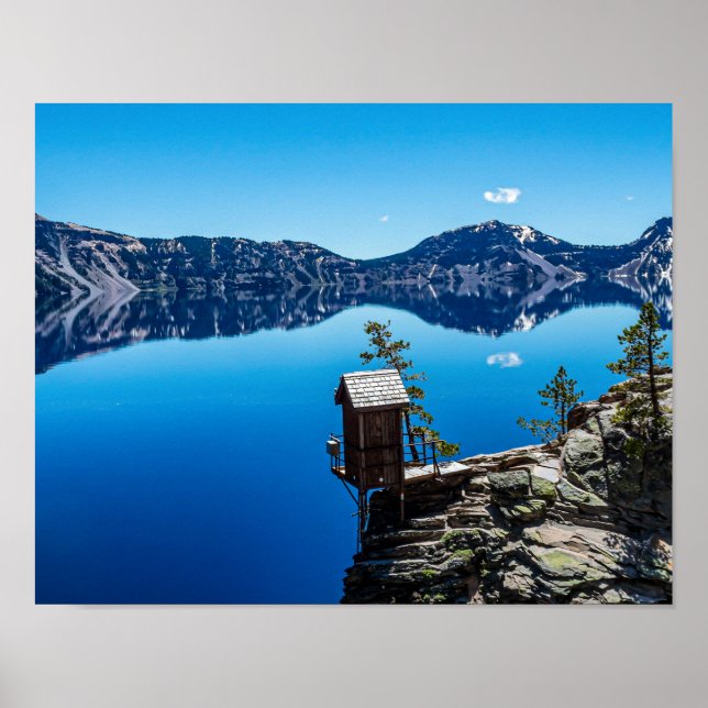 Outhouse on the Cliff // Crater Lake Poster (Front)