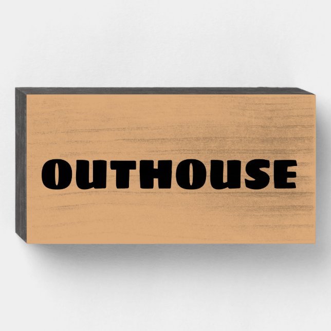 OUTHOUSE RUSTIC BATHROOM SIGN CABIN SYLE DECOR (Front Horizontal)