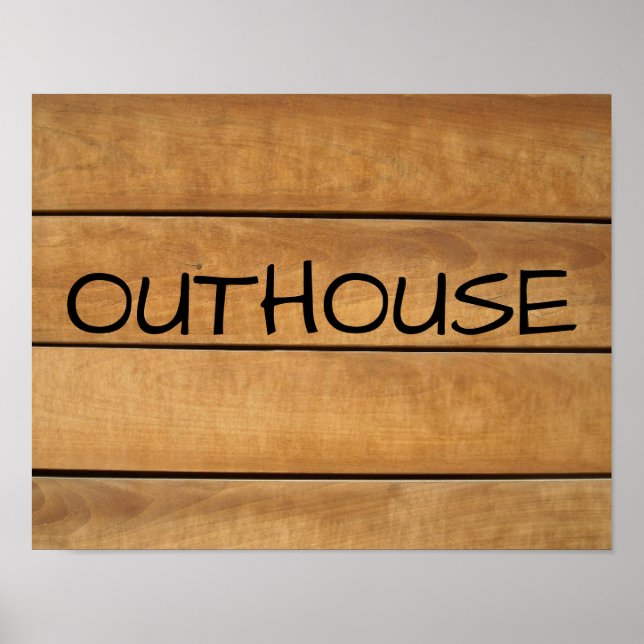 OUTHOUSE Rustic Bathroom Signs (Front)