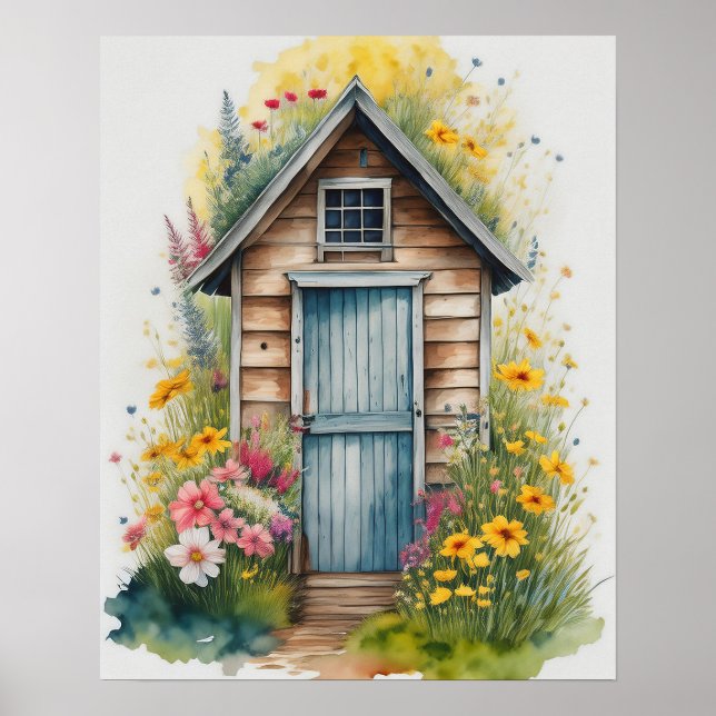 Outhouse Watercolor 1 Poster (Front)