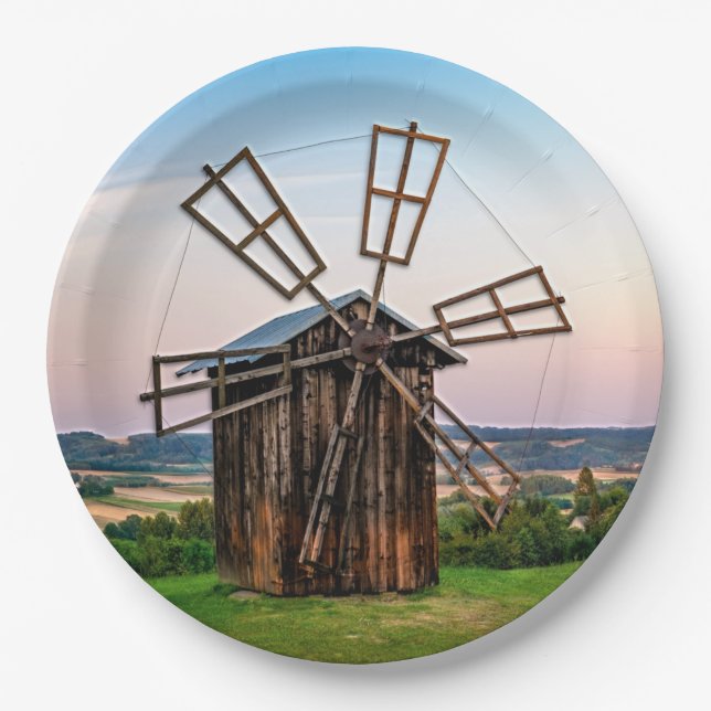 Outhouse Windmill Paper Plates (Front)