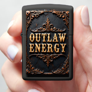 Outlaw Energy Embossed Ornate  Zippo Lighter