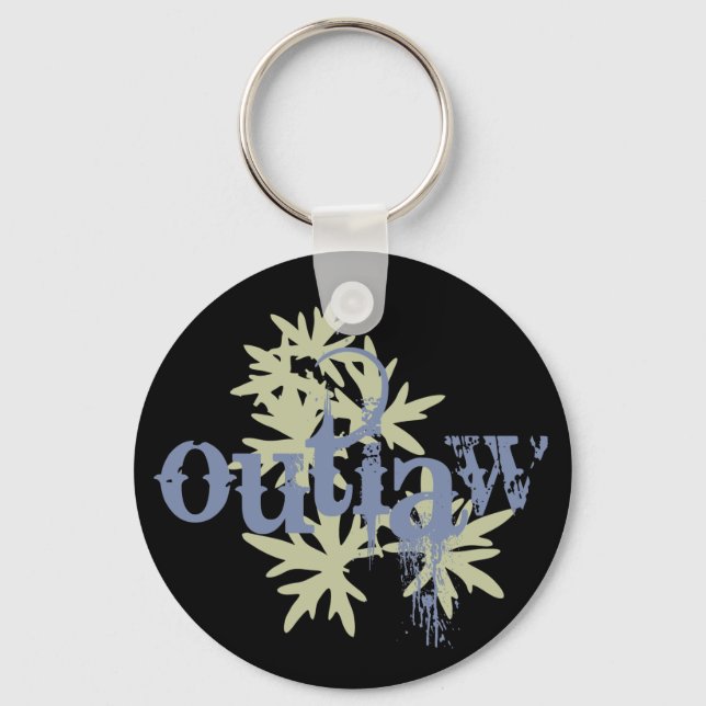 Outlaw & Green Leaf Keychain (Front)
