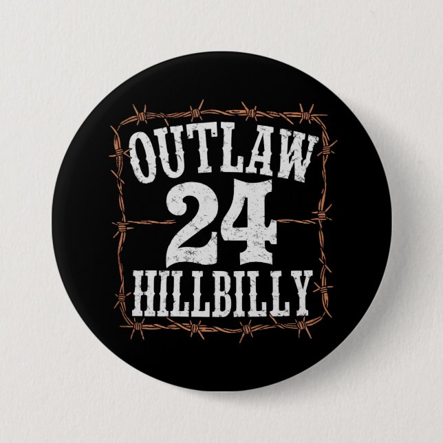 Outlaw Hillbilly 2024 Western Trump Vance 2024  Button (Front)