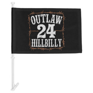 Outlaw Hillbilly 2024 Western Trump Vance 2024  Car Flag