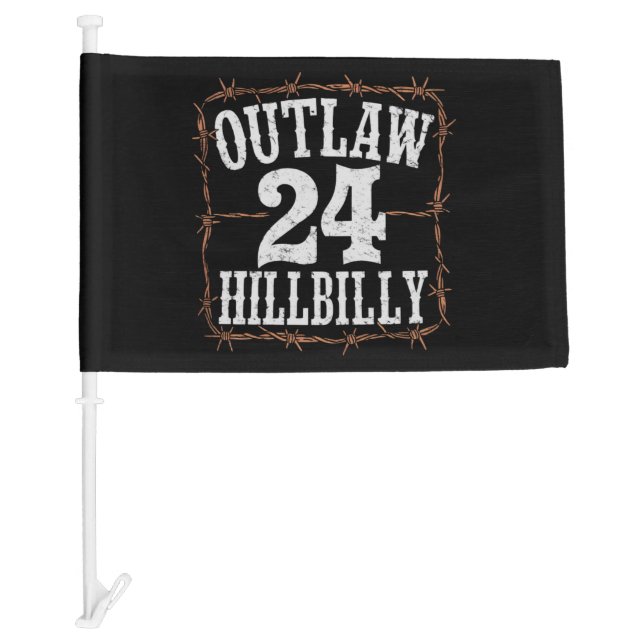 Outlaw Hillbilly 2024 Western Trump Vance 2024  Car Flag (Front)