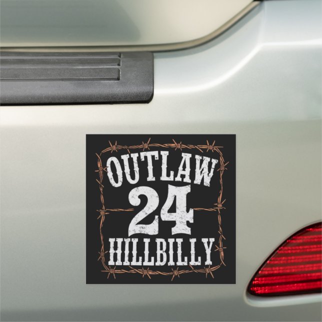 Outlaw Hillbilly 2024 Western Trump Vance 2024  Car Magnet (In Situ)
