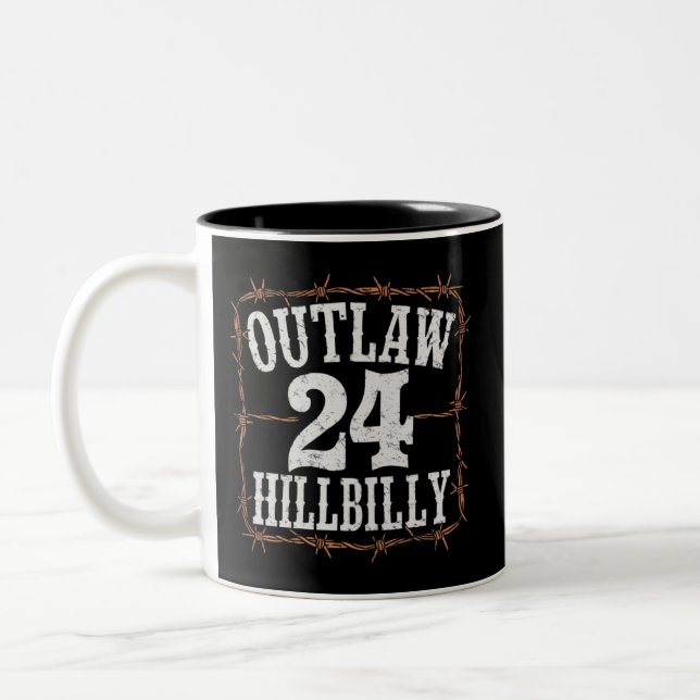 Outlaw Hillbilly 2024 Western Trump Vance 2024  Two-Tone Coffee Mug (Left)