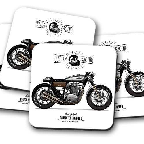 Outlaw Motorcycle Coaster  Motorcycle Coaster Set