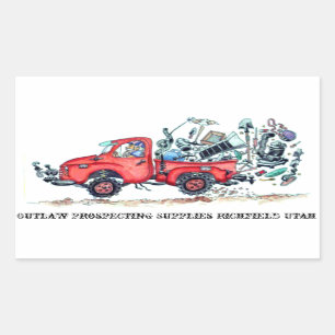 Outlaw Prospecting Supplies Truck Sticker