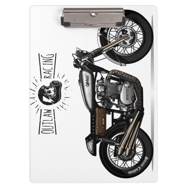 Outlaw Racing Motor Bike | Motorcycle Clipboard (Front)