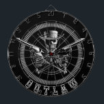 Outlaw Skeleton Dartboards<br><div class="desc">Gothic gun slinging Skeleton cowboy in a ring of bullets from the Western badlands of Hell.</div>