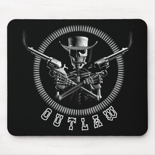 Outlaw Skeleton Mouse Pad (Front)