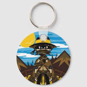 Outlaw Skull Cowboy Keychain