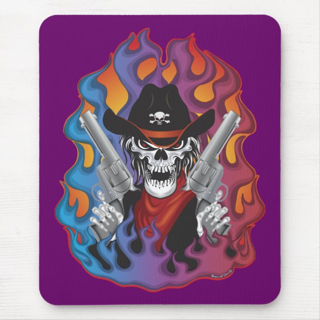 Outlaw Skull Mouse Pad (Front)