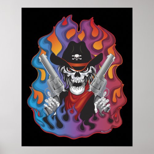 Outlaw Skull Poster