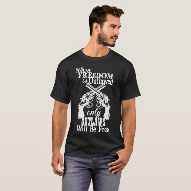 Outlaw T Shirt Country Shirts Southern Shirts Gun (Front Full)