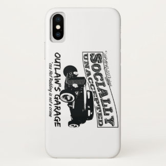 Outlaw's Garage. Socially unaccepted Hot Rods. iPhone X Case