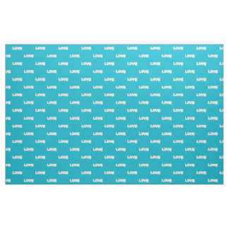 Outline Art - Colorful Love word, turquoise fabric