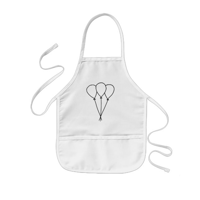 Outline art drawing, 3 Balloons coloring aprons (Front)