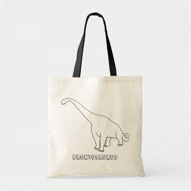 Outline Art Drawing - Brontosaurus, tote bags (Front)