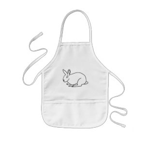 Outline art drawing, bunny rabbit coloring aprons