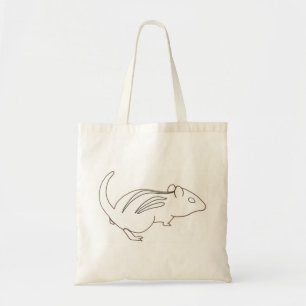 Outline Art Drawing- chipmunk, canvas bags