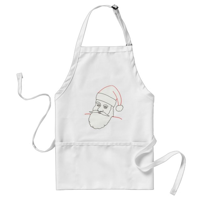 Outline art drawing - Christmas Santa Claus aprons (Front)