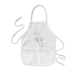 Outline art drawing, coloring parrot aprons