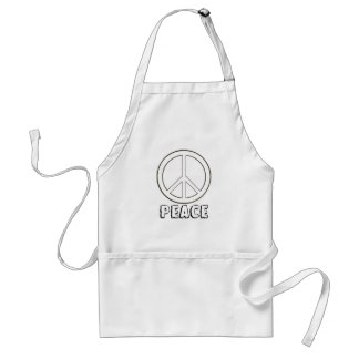 Outline art drawing, Coloring Peace Sign Aprons