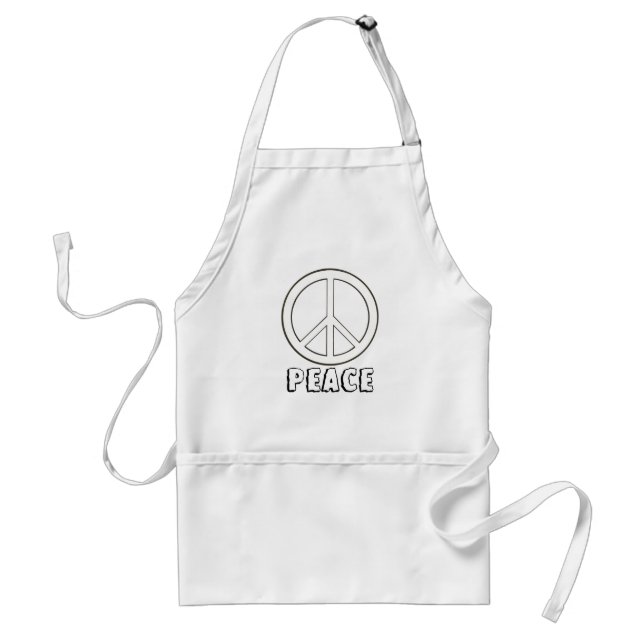 Outline art drawing, Coloring Peace Sign Aprons (Front)