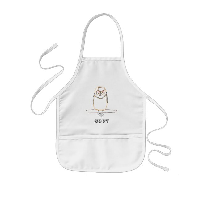 Outline art drawing, Hoot Owl Coloring Aprons (Front)