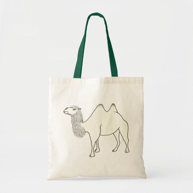 Outline Art Drawing of a camel, canvas bags (Front)