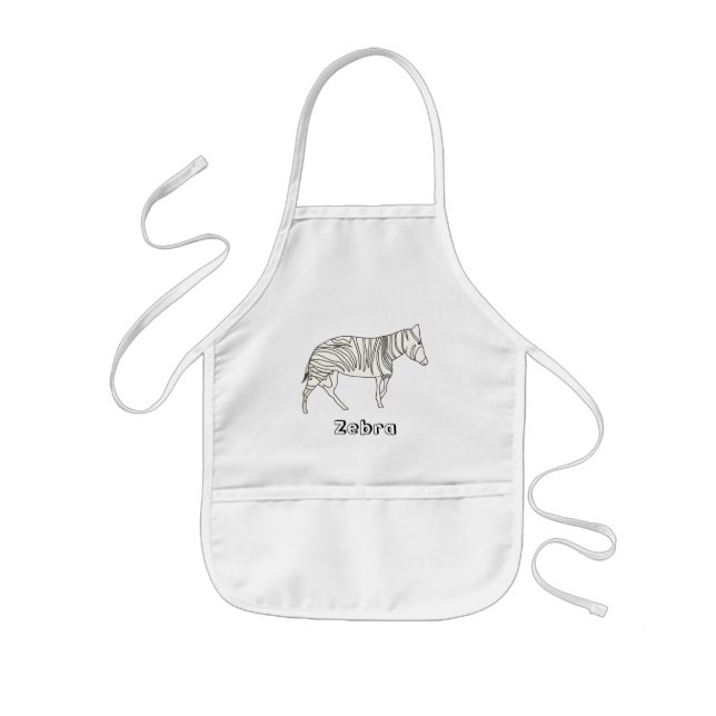 Outline Art - Drawing of a zebra, aprons (Front)