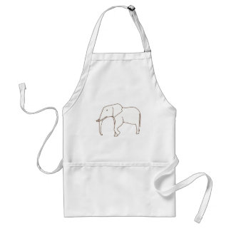 Outline Art  Drawing of an elephant, aprons