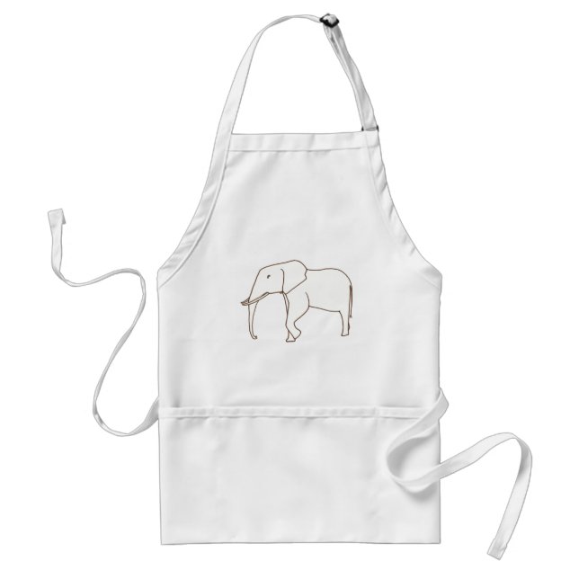 Outline Art  Drawing of an elephant, aprons (Front)
