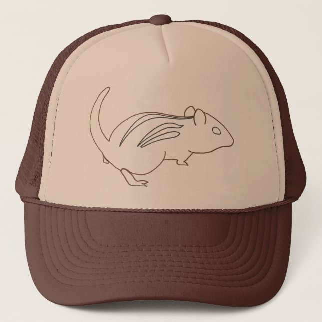 Outline Art Drawing of chipmunk hats (Front)