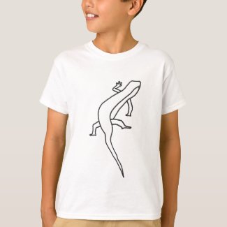 Outline Art, drawing of lizard tee shirt