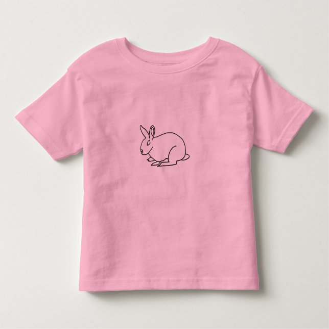 Outline art, drawing of rabbit coloring shirts (Front)